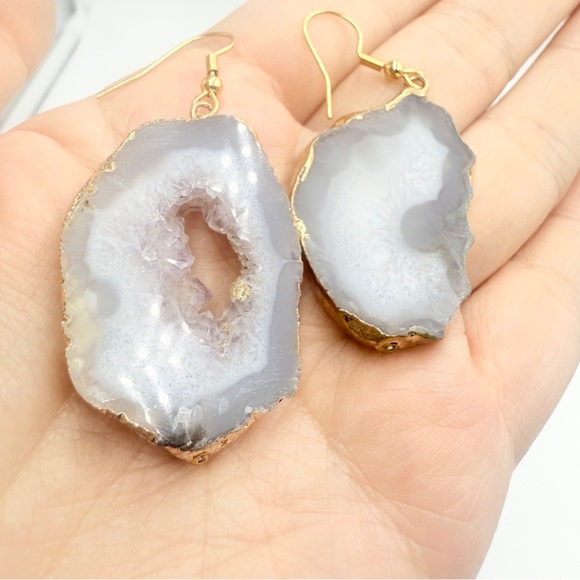 Kinsley Armelle Druzy Collection Gold Tone Ice Drop Earrings - Picture 4 of 8